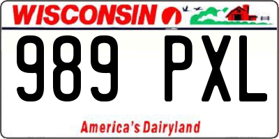 WI license plate 989PXL