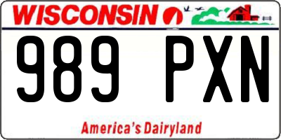 WI license plate 989PXN