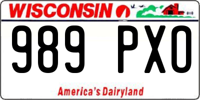 WI license plate 989PXO