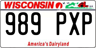 WI license plate 989PXP