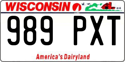 WI license plate 989PXT