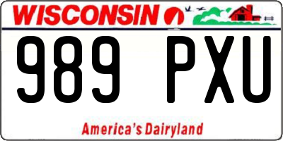 WI license plate 989PXU
