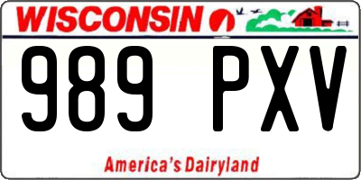 WI license plate 989PXV