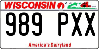 WI license plate 989PXX