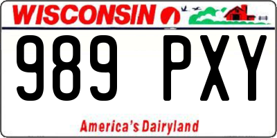 WI license plate 989PXY