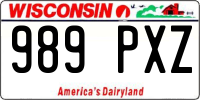 WI license plate 989PXZ