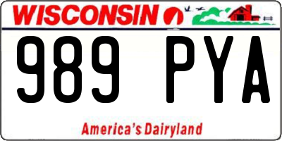 WI license plate 989PYA