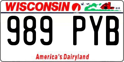 WI license plate 989PYB