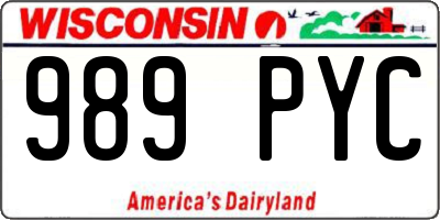 WI license plate 989PYC