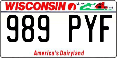 WI license plate 989PYF