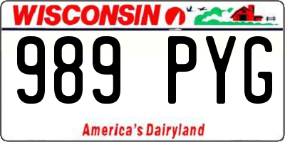 WI license plate 989PYG