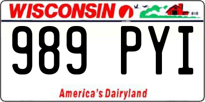 WI license plate 989PYI