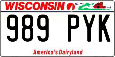 WI license plate 989PYK