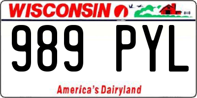 WI license plate 989PYL
