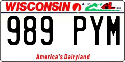 WI license plate 989PYM