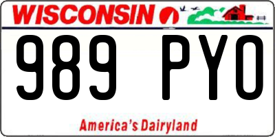 WI license plate 989PYO