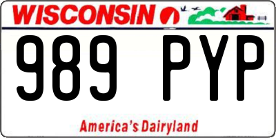 WI license plate 989PYP