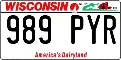 WI license plate 989PYR