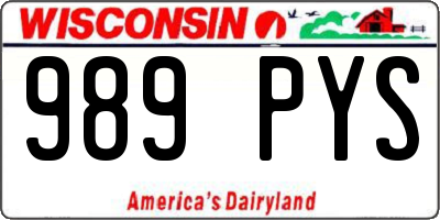 WI license plate 989PYS