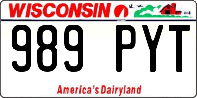 WI license plate 989PYT