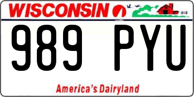 WI license plate 989PYU