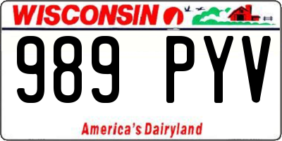 WI license plate 989PYV