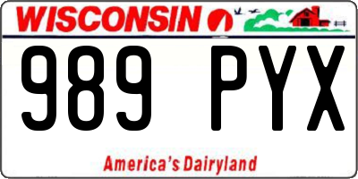 WI license plate 989PYX