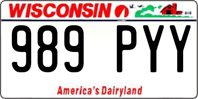 WI license plate 989PYY
