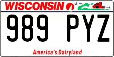 WI license plate 989PYZ