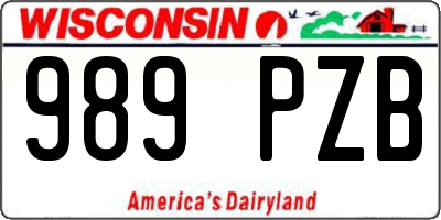 WI license plate 989PZB