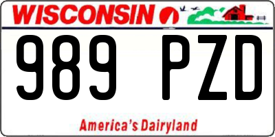 WI license plate 989PZD