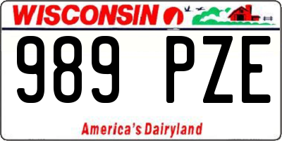 WI license plate 989PZE