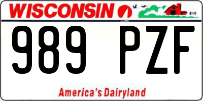 WI license plate 989PZF