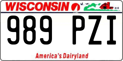 WI license plate 989PZI
