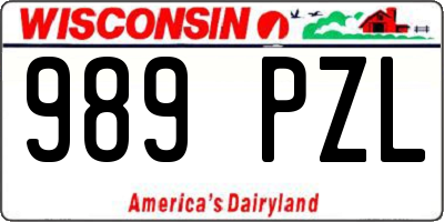 WI license plate 989PZL