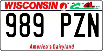WI license plate 989PZN