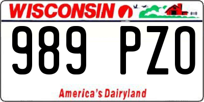 WI license plate 989PZO