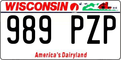 WI license plate 989PZP