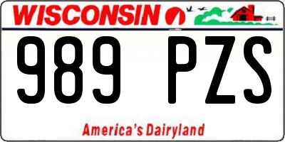 WI license plate 989PZS