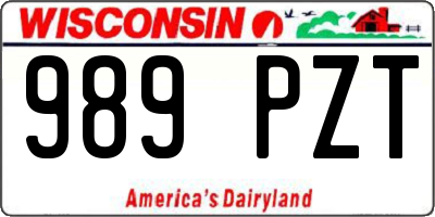 WI license plate 989PZT