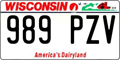 WI license plate 989PZV