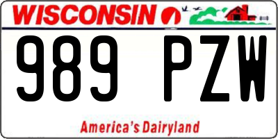 WI license plate 989PZW