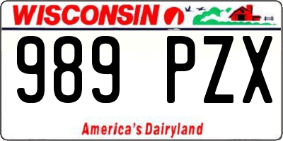 WI license plate 989PZX