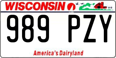 WI license plate 989PZY