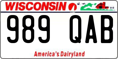 WI license plate 989QAB