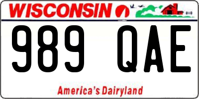 WI license plate 989QAE