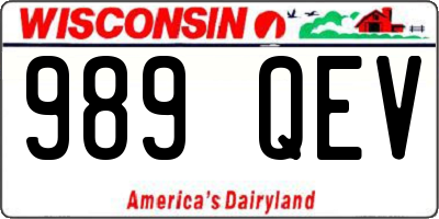 WI license plate 989QEV