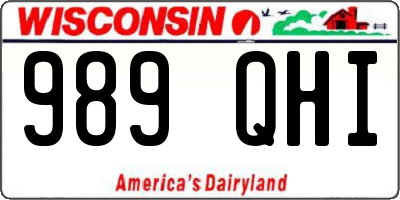 WI license plate 989QHI