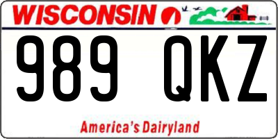 WI license plate 989QKZ