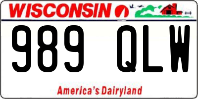 WI license plate 989QLW